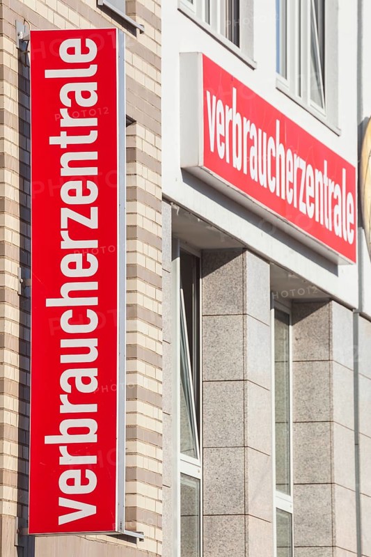 Consumer advice centre sign, Hamburg, Germany, Europe