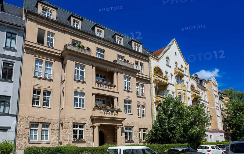 Art Nouveau houses in the Kaßberg district of Chemnitz, which is one of the largest Wilhelminian and Art Nouveau districts in Germany, Chemnitz, Saxony, Germany, Europe