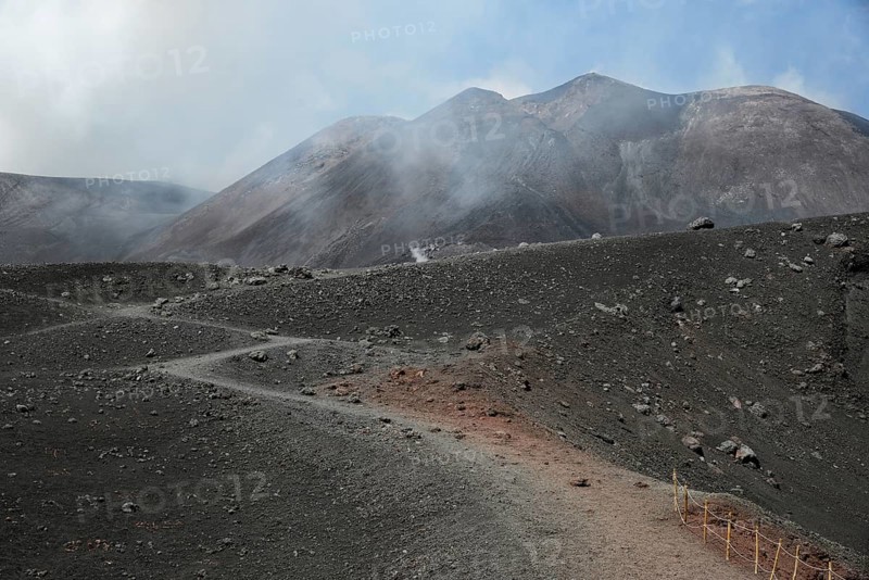 View of the slopes of Mount Etna at the island Sicily, Italy, Europe