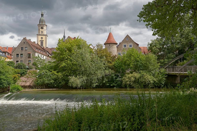Fish ladder, crailsheim, jagst jagsttal, schwaebisch hall, baden-wuerttemberg, heilbronn-franken, hohenlohe, germany