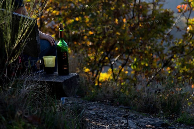 A bottle of red wine on the red wine hiking trail