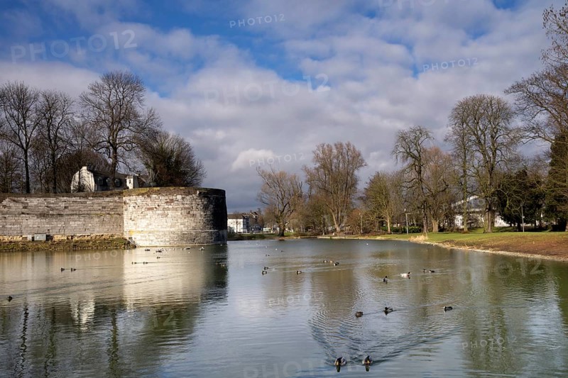 Part of the old fortifications in the city parc of Maastricht which is the capital city of the Dutch province Limburg