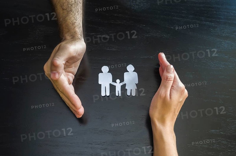 Great concept of family and protection with the hands