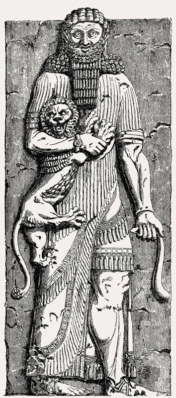Gilgamesh, major hero in ancient Mesopotamian mythology or Enkidu as Master of Animals