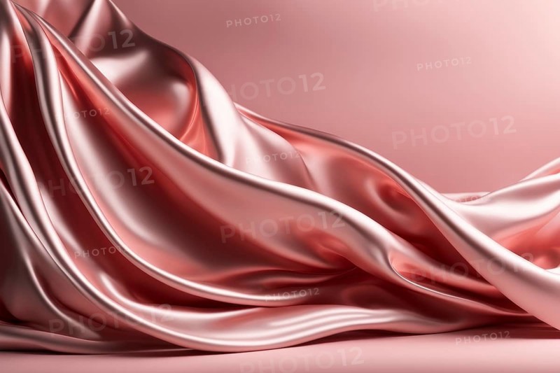 Smooth pink silk fabric flowing elegantly with a shiny surface, AI generated
