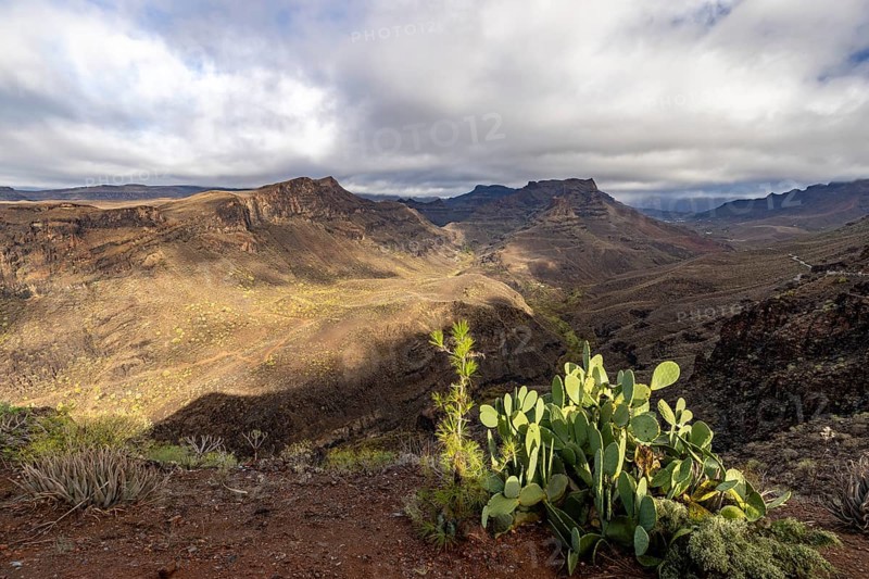 View of the mountains in the Parque Natural de Pilancones, Mirador Astronómico de la Degollada de las Yeguas, San Bartolomé de Tirajana, Gran Canaria, Canary Islands