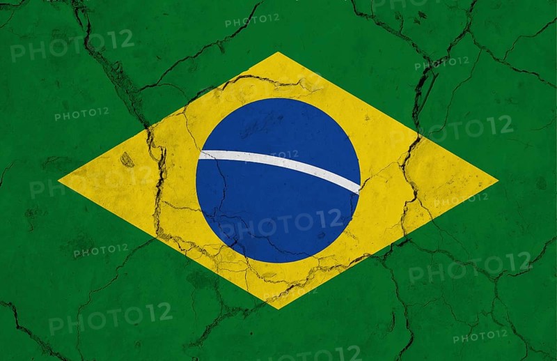 Brazil flag with texture on a background