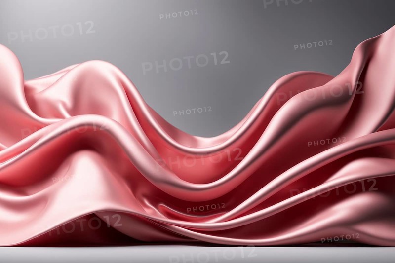 Pink silky fabric flowing elegantly with a smooth and shiny texture, AI generated