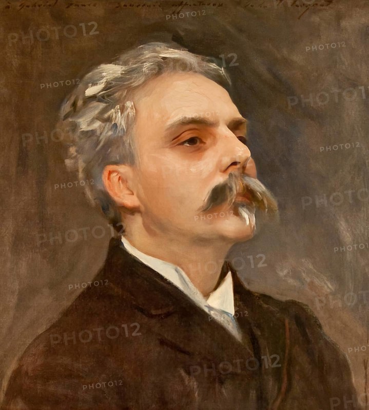 Portrait of Gabriel Fauré, 1845-1924, French composer, digitally edited according to a painting by John Singer Sargent, c. 1889