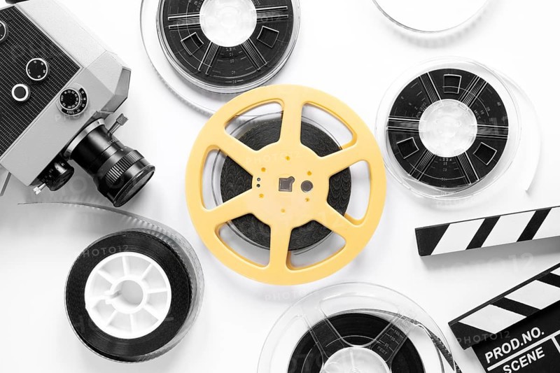 Film elements white background