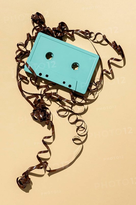 Assortment with vintage cassette tape