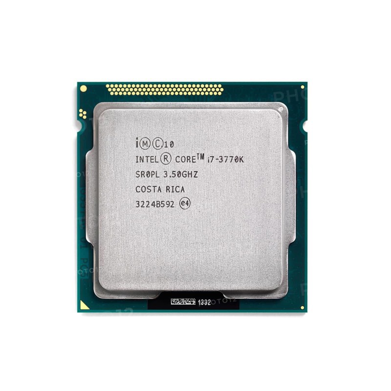 Intel Core i7 3770K processor CPU isolated on white background