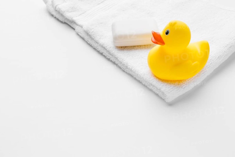 Rubber duck soap copy space