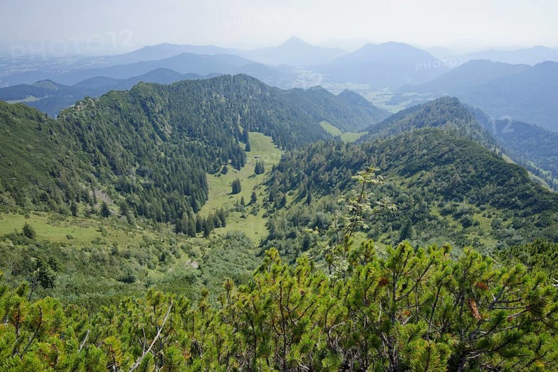 Mountain view from Hochfelln, summer, August, hiking, mountain hiking, nature, Hochfelln cable car, mountains, Chiemgau, Chiemgau Alps, Traunstein, Alps, mountains, Bavaria, Upper Bavaria, Bavaria, Germany, Europe