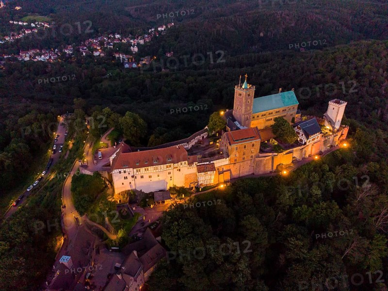 Wartburg Castle is a castle in Thuringia, situated above the town of Eisenach at the north-western end of the Thuringian Forest, 411 m above sea level. It was founded around 1067 by Louis the Knight and has been a UNESCO World Heritage Site since 1999