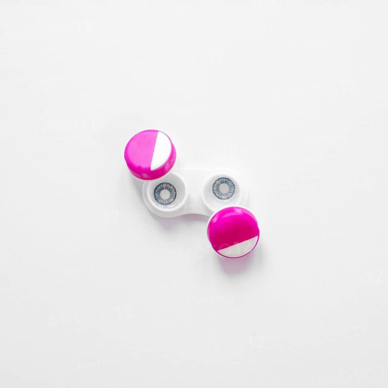 Pair contact lenses white background