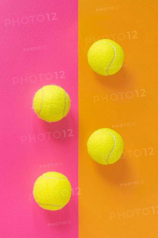 Top view new tennis balls
