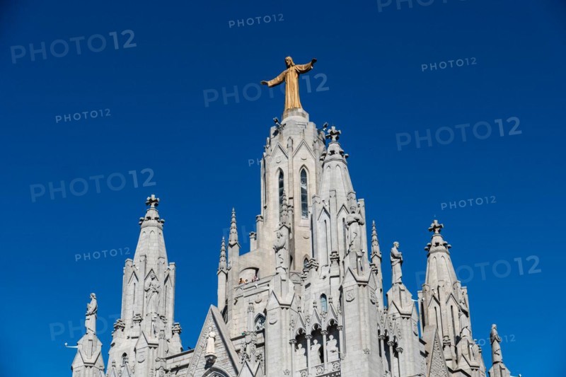 The Temple Expiatori del Sagrat Cor church on the Tibidabo in Barcelona, Spain, Europe