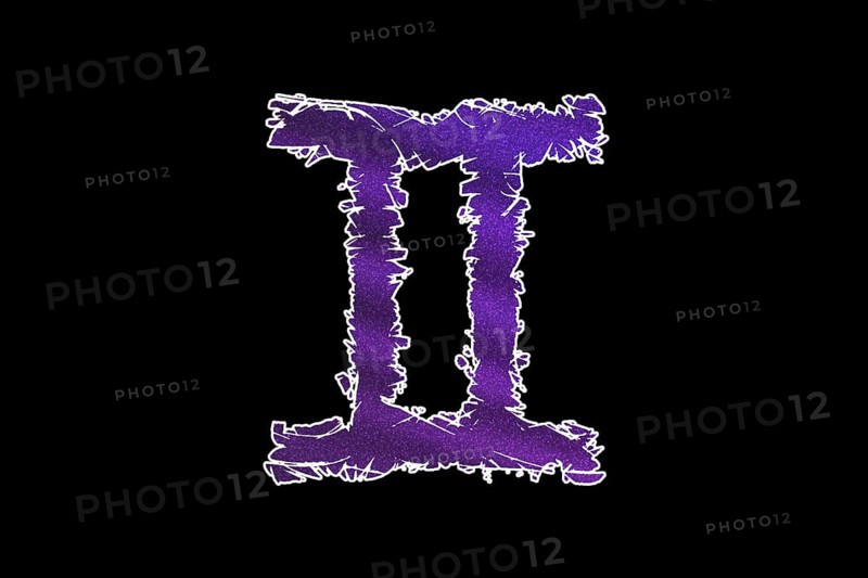 Gemini zodiac sign, Twins horoscope symbol, with clipping path
