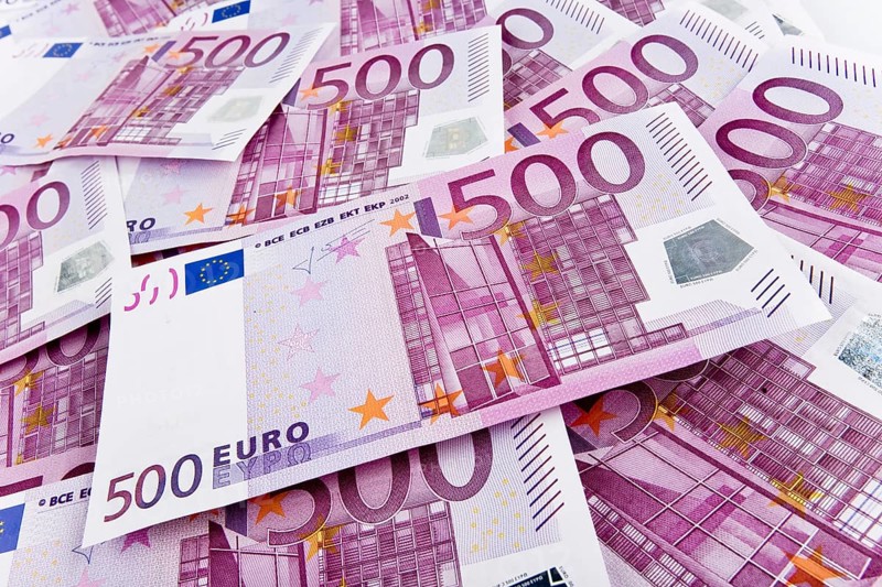 500 euro banknotes, symbolic photo for wealth, old-age provision, savings, pension, Vienna, Austria, Europe