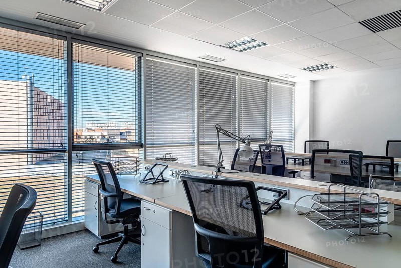 Empty places for workers in contemporary coworking. Startup business office interior at new workplace. Open space office interior