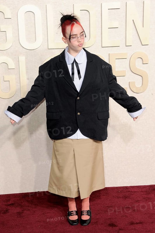 Billie Eilish at the 81st Annual Golden Globe Awards held at the Beverly Hilton Hotel in Beverly Hills, USA on January 7, 2024