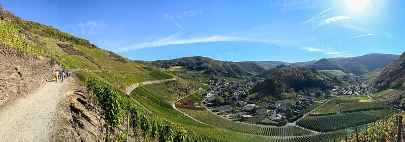 Panorama of Mayschoß in the Ahr valley from the red wine hiking trail