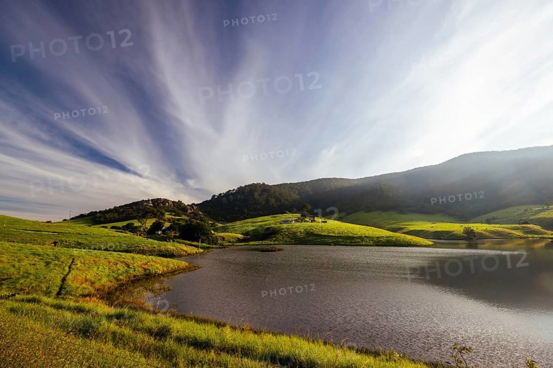 Landscape view at sunset over Mount Dromedary near Central Tilba in New South Wales, Australia, Oceania