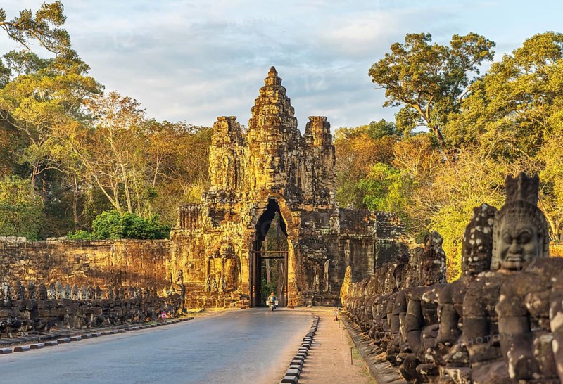 Angkor Thom Gate or Victory Gate near Siem Reap