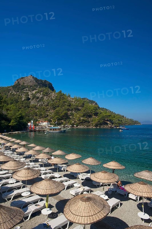 Hillside Club Beach near Fethiye, Turkish Aegean, Aegean Sea, Turkey, Asia