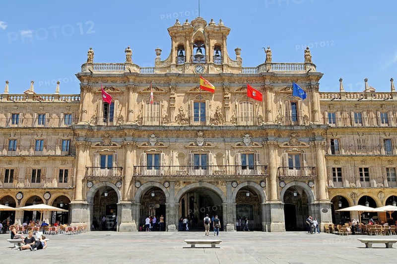 City Hall, Plaza Mayor, Salamanca, Castilla y León, Spain, Europe