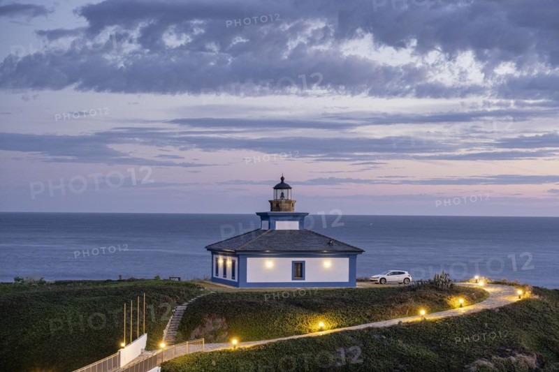 Old Ribadeo lighthouse, 1857, Pancha Island (Illa Pancha), Ribadeo, Lugo, Galicia, Spain, Europe