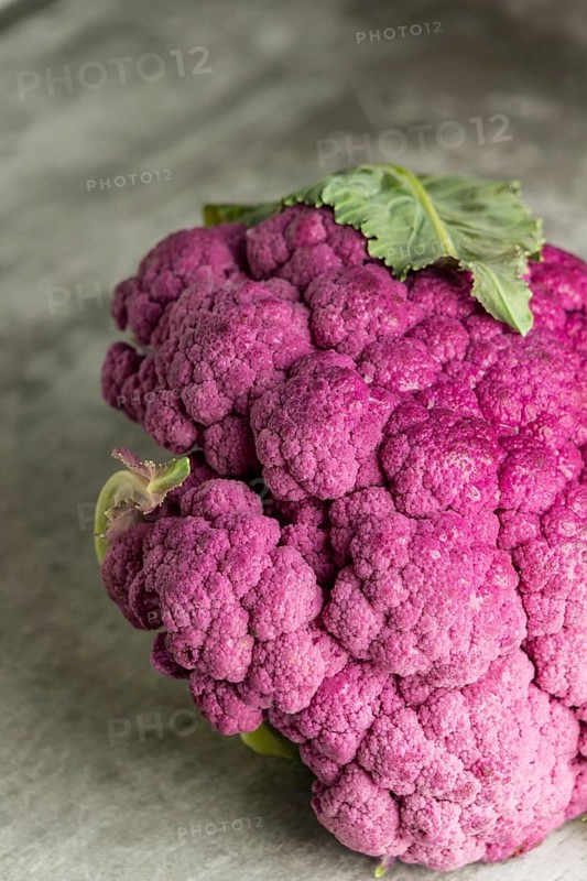 High angle pink cauliflower close up
