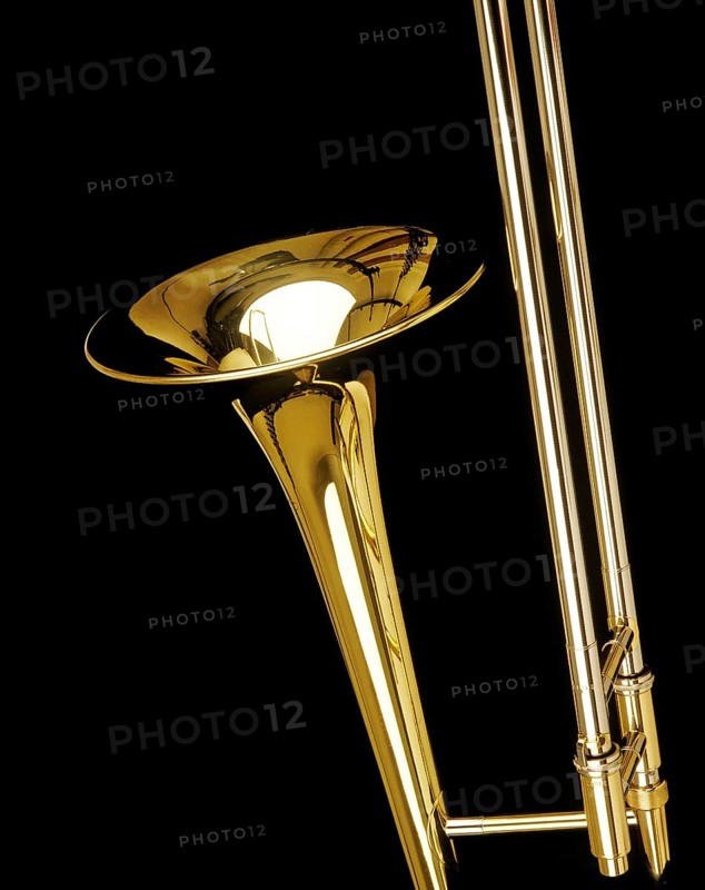 VALVE TROMBONE AGAINST BLACK BACKGROUND