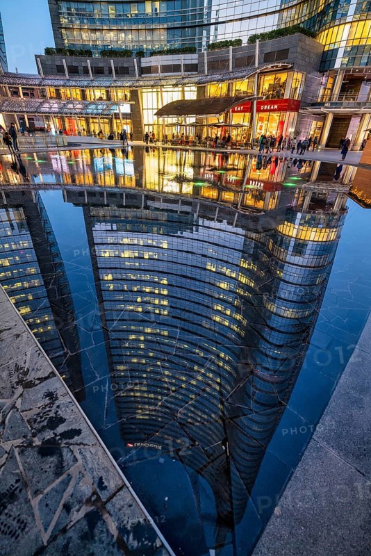 Milan Italy, Porta Nuova District. Gae Aulenti Square. Unicredit Tower
