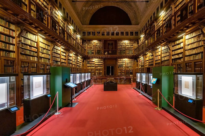 Milan Italy. Biblioteca Ambrosiana. Ambrosian Library inside Pinacoteca Ambrosiana
