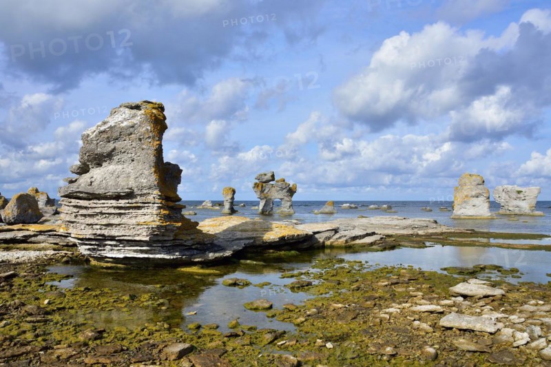 Gamla hamn in sweden on the island gotland in fall. Gamle hamn on the island of Farö on Gotland in Sweden