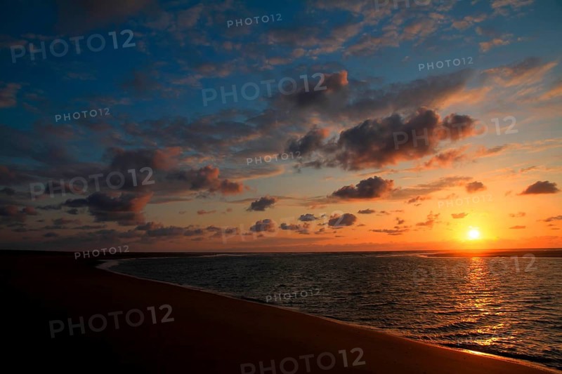 Sunset on the Atlantic Ocean near Tangier Morocco