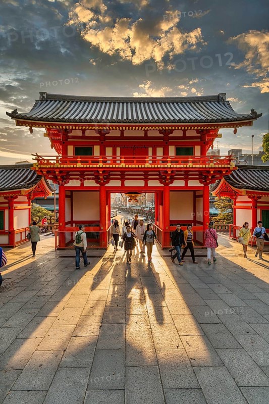 Kyoto Japan. Yasaka shrine temple at dusk