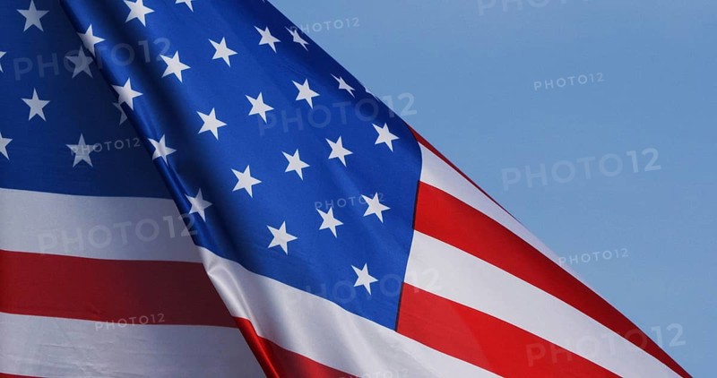 American Flag Waving in the Wind, Normandy