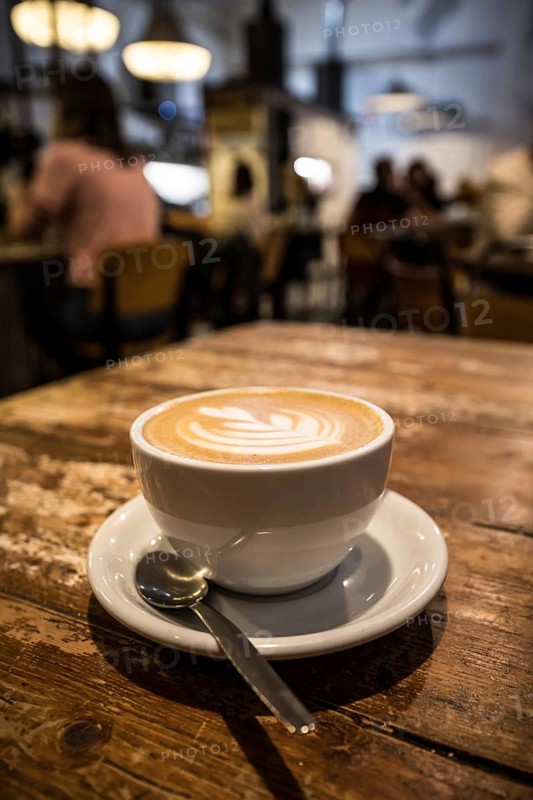 An isolated object of a cup of coffee in a trendy Melbourne cafe in Victoria, Australia, Oceania