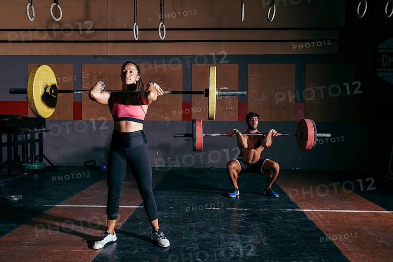 Man woman bodybuilding