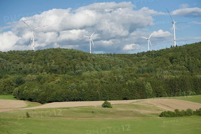 Windmills on the Bilz, Michelbach an der Bilz, Limpurger Land, Limpurger Berge, Swabian-Franconian Forest nature park Park, Heilbronn-Franconia, Hohenlohe, Schwäbisch Hall, Baden-Württemberg, Germany, Europe