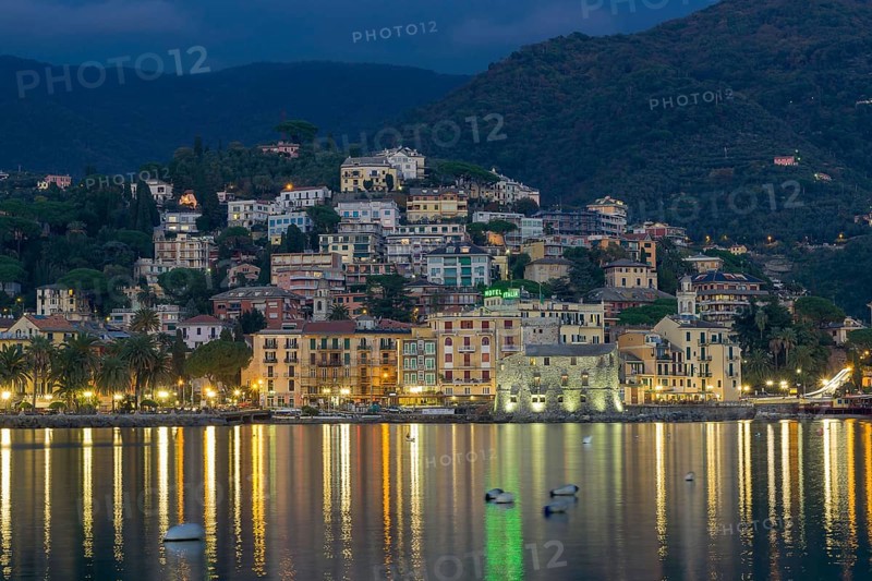 View over the ligurian village of Rapallo, Italy, Europe