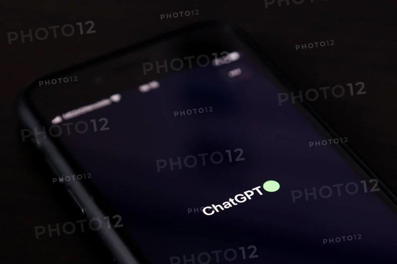 Symbolic image artificial intelligence, detailed view of a smartphone with the app ChatGPT, Germany, Europe