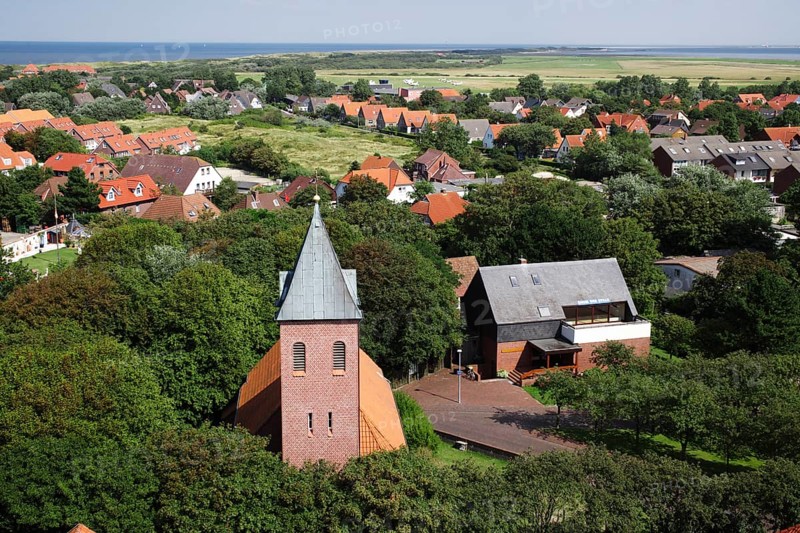 Island of Wangerooge, view from the lighthouse, Lower Saxony, Germany, Europe