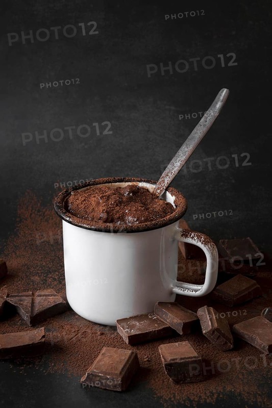 High angle hot chocolate cup