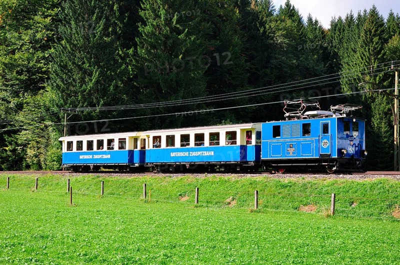 Zugspitzbahn, rack railway, nostalgia train, valley line, Zugspitzland, Loisachtal, Zugspitzland, Bavaria, Germany, Europe