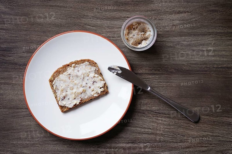 slice of bread and dripping or crackling fat or lard with greaves called Schmalzbrot in Germany