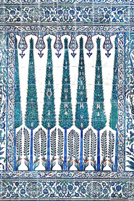 Tiled wall in Topkapi Palace, Istanbul, Turkey, Asia